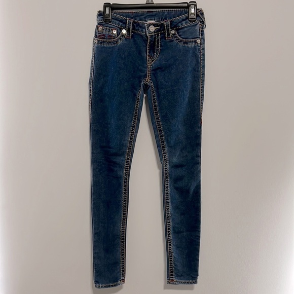 TRUE Religion Super Skinny Denim Jeans Size 24 EUC - Picture 1 of 15